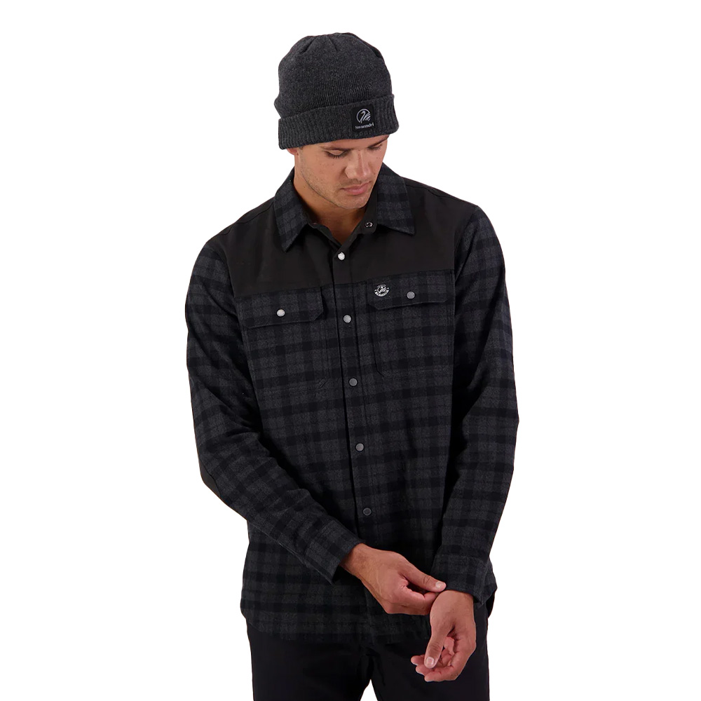 Swanndri Men's Marton Stormshield Longsleeve Shirt (Grey/Black)