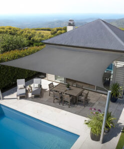 Shade Sail Rectangular Permeable 280gsm 3m x 5m (Graphite)