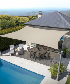 Shade Sail Rectangular Permeable 280gsm 3m x 5m (Natural)